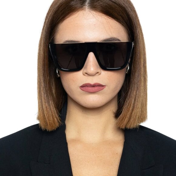 Fendi FE40136I 53A Sunglasses Havana Shield Frame, Grey Lenses main image 5